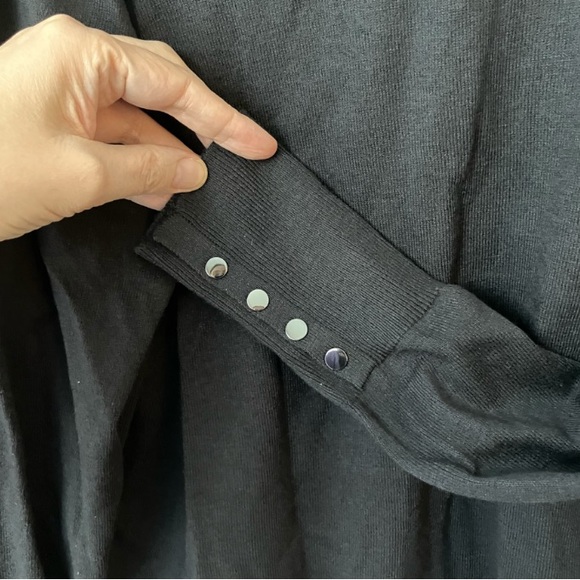 NEW Ricki's Womens Black Cashmere Blend Turtleneck Sweater Ribbed Cuffs Large - Picture 7 of 9
